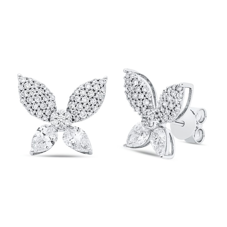 Ohrstecker aus 750 Weißgold 110 Brillanten 1.92ct