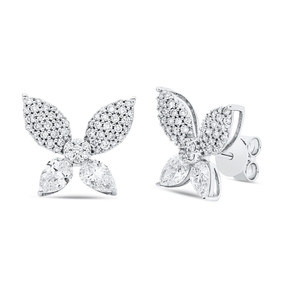 Ohrstecker Schmetterling aus 750 Weißgold 110 Diamanten 1,92ct TW-SI 13x14,9mm Ohrstecker Schmetterling aus 750 Weißgold 110 Diamanten 1,92ct TW-SI 13x14,9mm