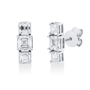 Ohrstecker aus 750 Gold Weißgold 6 Diamanten 1,75ct TW-SI 12,8x4,8mm Ohrstecker aus 750 Gold Weißgold 6 Diamanten 1,75ct TW-SI 12,8x4,8mm