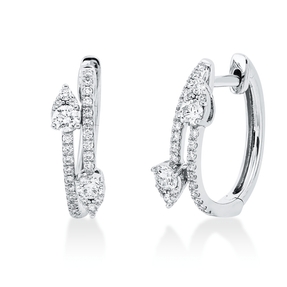 Creolen aus 750 Gold Weißgold 56 Brillanten 0,44ct TW-SI 15,3x4,9mm Creolen aus 750 Gold Weißgold 56 Brillanten 0,44ct TW-SI 15,3x4,9mm