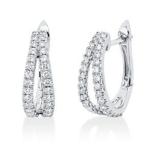 Creolen aus 750 Gold Weißgold 60 Brillanten 0,47ct TW-SI 15,1x5,4mm Creolen aus 750 Gold Weißgold 60 Brillanten 0,47ct TW-SI 15,1x5,4mm