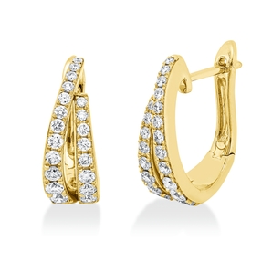Creolen aus 750 Gold Gelbgold 40 Brillanten 0,65ct TW-SI 16,1x6mm Creolen aus 750 Gold Gelbgold 40 Brillanten 0,65ct TW-SI 16,1x6mm