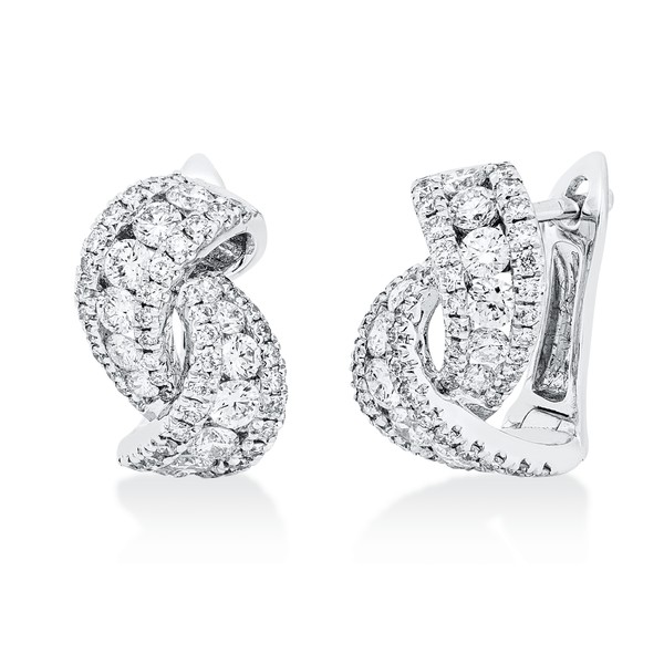 Creolen aus 750 Weißgold 124 Brillanten 1.84ct