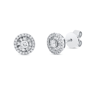 Ohrstecker aus 750 Gold Weißgold 73 Diamanten 0,43ct F-SI 7,2x7,2mm