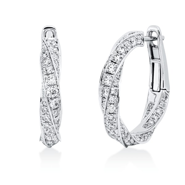 Creolen aus 750 Weißgold 194 Brillanten 2.09ct