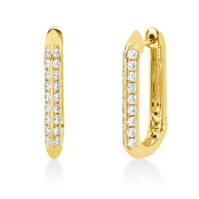 Creolen aus 750 Gold Gelbgold 36 Brillanten 0,56ct TW-SI 20,1x2,6mm Creolen aus 750 Gold Gelbgold 36 Brillanten 0,56ct TW-SI 20,1x2,6mm