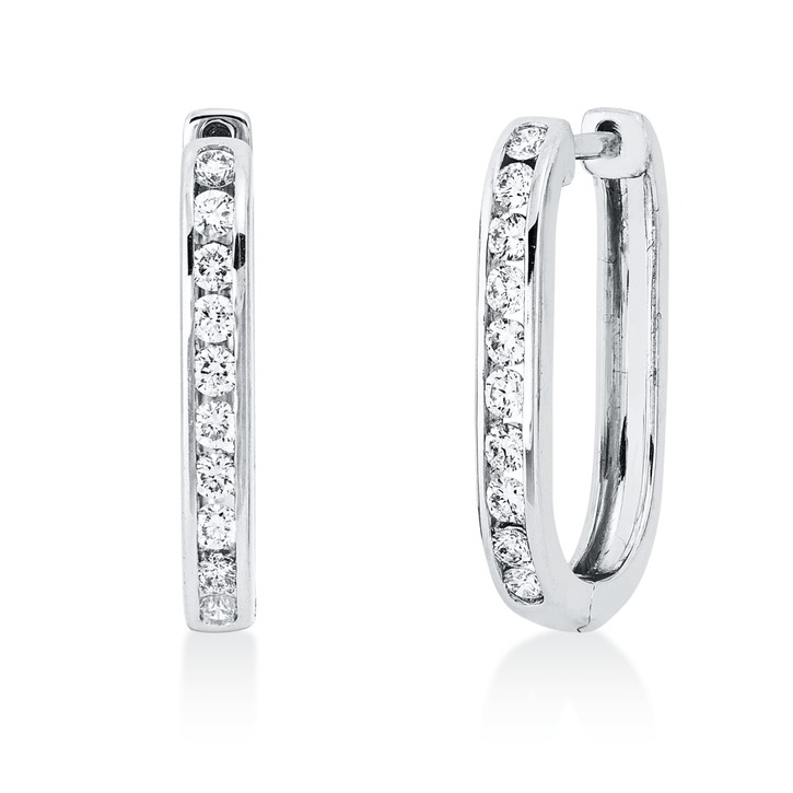 Creolen aus 750 Weißgold 20 Brillanten 0.36ct
