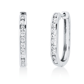 Creolen aus 750 Gold Weißgold 20 Brillanten 0,36ct TW-SI 18,2x2,5mm Creolen aus 750 Gold Weißgold 20 Brillanten 0,36ct TW-SI 18,2x2,5mm