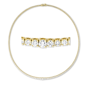 Collier aus 750 Gold Gelbgold 215 Brillanten 3,33ct TW-SI L:42cm