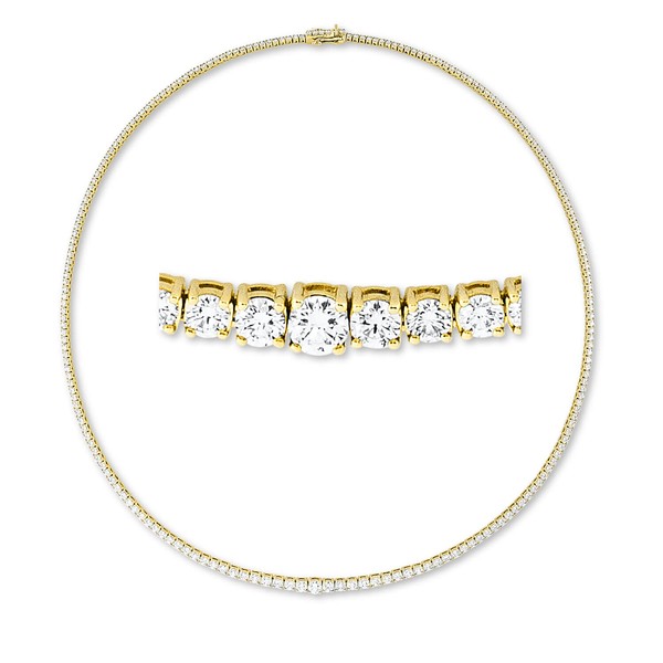 Collier aus 750 Gelbgold 215 Brillanten 3.33ct