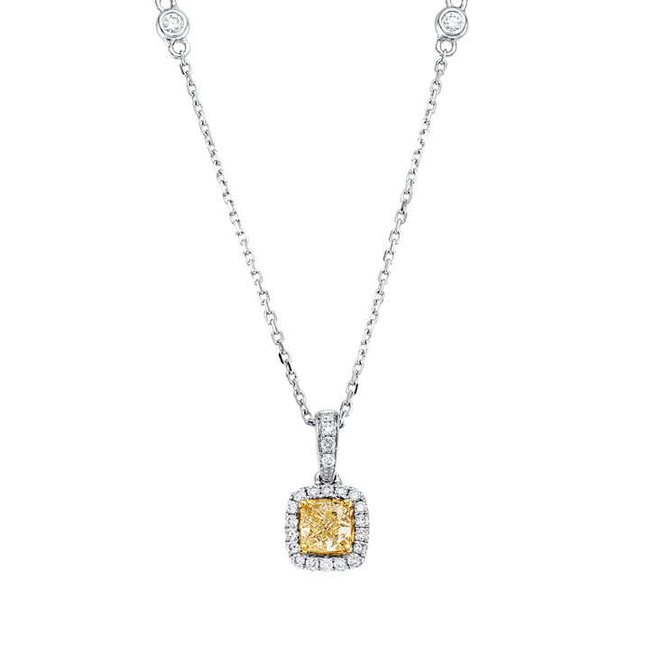 Collier aus 750 Gold gelb weiß 25 Brillanten 0.69ct