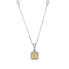 Collier aus 750 Gold gelb/weiß 25 Diamanten 0,69ct L:45,7cm