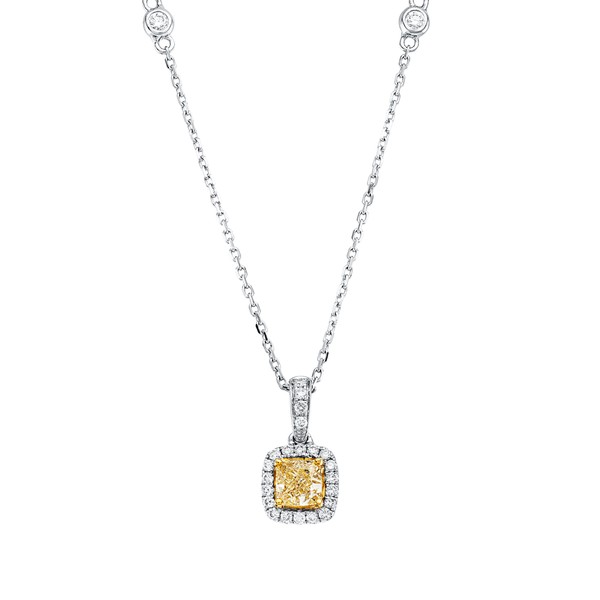 Collier aus 750 Gold gelb weiß 25 Brillanten 0.69ct