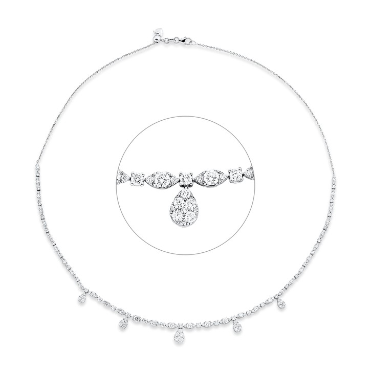 Collier aus 750 Weißgold 194 Brillanten 2.99ct