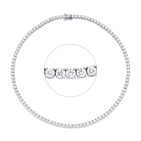 Collier aus 750 Gold Weißgold 105 Brillanten 21,06ct TW-SI L:43cm 4er-Krappe