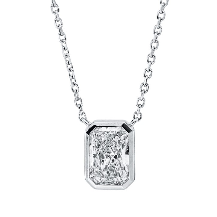 Solitaire Collier aus 750 Weißgold Diamant 1.02ct