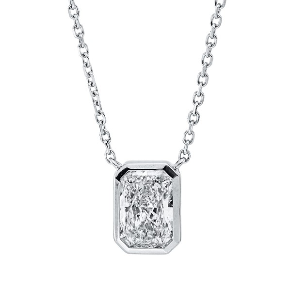 Solitaire Collier aus 750 Weißgold Diamant 1.02ct