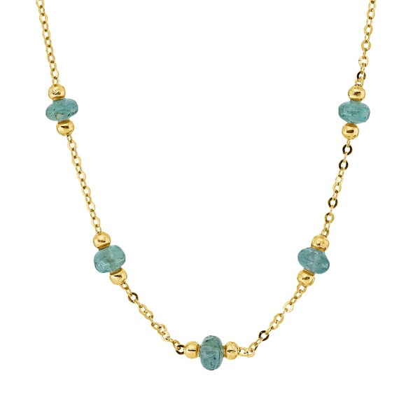 Collier aus 750 Gelbgold 14 Smaragde