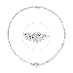 Collier aus 750 Gold Weißgold 72 Diamanten 10,23ct F-SI L:42cm