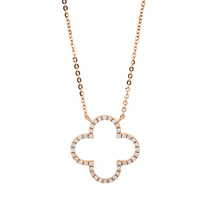 Collier aus 750 Rotgold 40 Brillanten 0.15ct