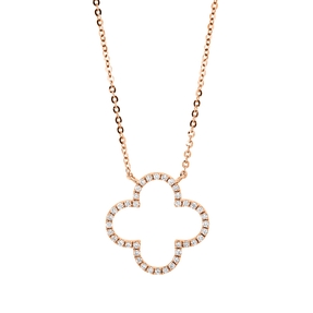 Collier aus 750 Gold Rotgold 40 Brillanten 0,15ct TW-SI L:45,7cm