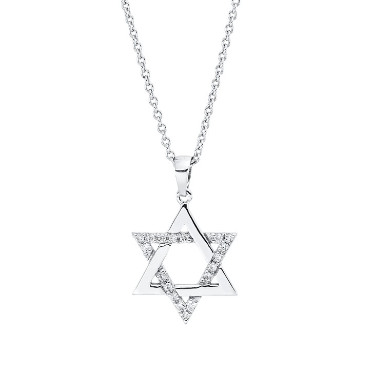 Collier Stern aus 750 Weißgold 18 Brillanten 0.18ct