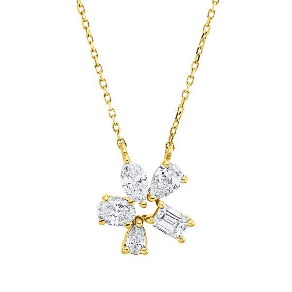 Collier aus 750 Gelbgold 5 Diamanten 0.74ct