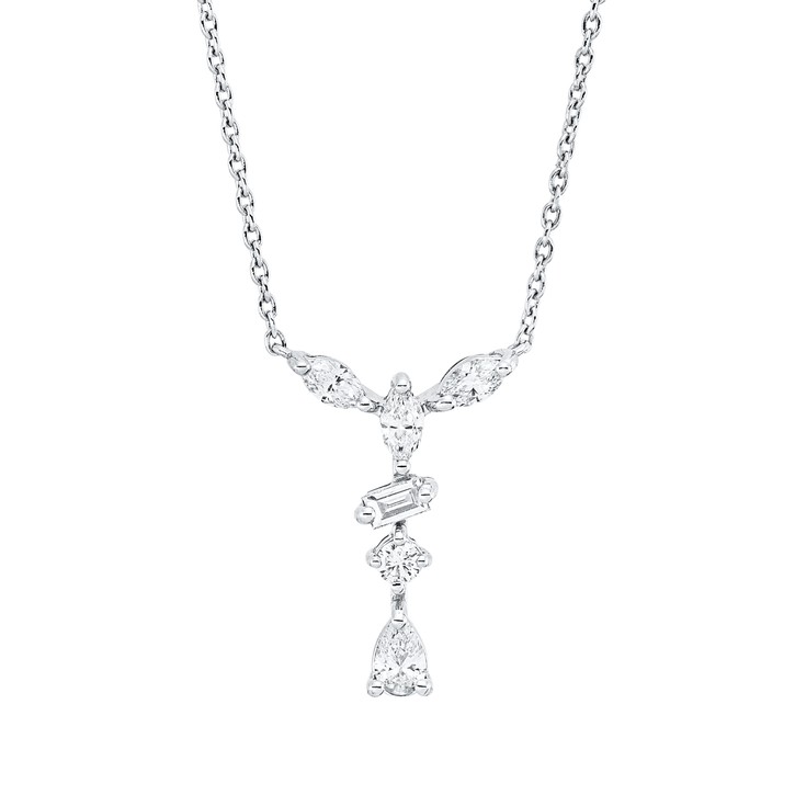 Collier aus 750 Weißgold 6 Brillanten 0.45ct