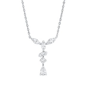 Collier aus 750 Gold Weißgold 6 Diamanten 0,45ct F-SI L:42cm