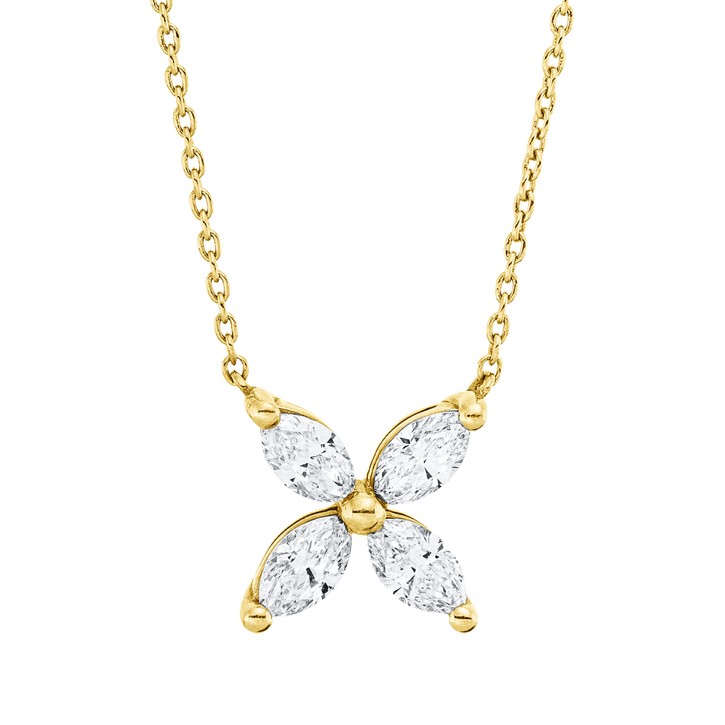 Collier aus 750 Gelbgold 4 Diamanten 0.84ct