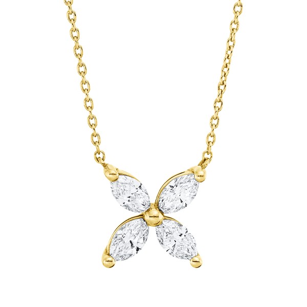 Collier aus 750 Gelbgold 4 Diamanten 0.84ct