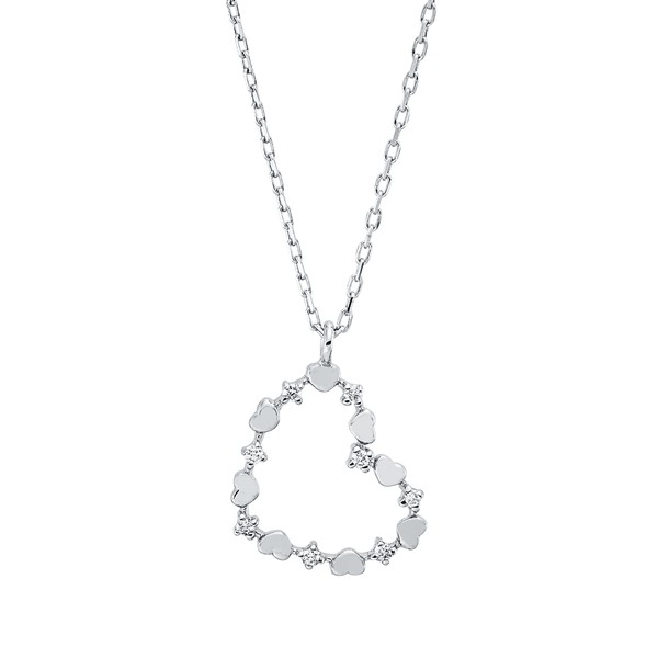 Collier Herz aus 750 Weißgold 8 Brillanten 0.04ct