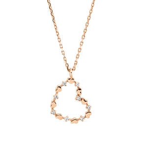 Collier Herz aus 750 Gold Rotgold 8 Brillanten 0,04ct TW-SI L:42cm