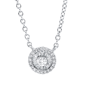 Collier aus 750 Gold Weißgold 37 Diamanten 0,2ct F-SI L:44cm