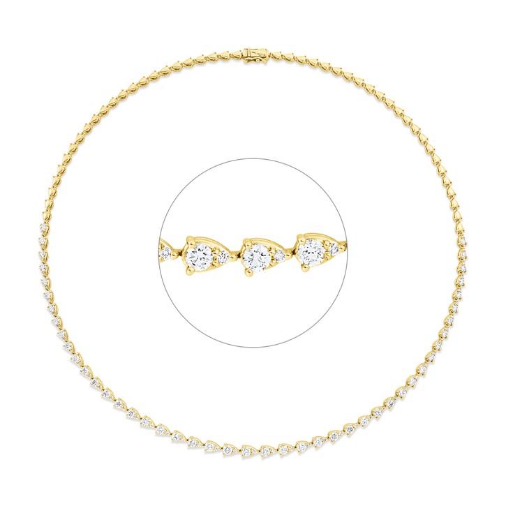 Collier aus 750 Gelbgold 90 Brillanten 3.76ct