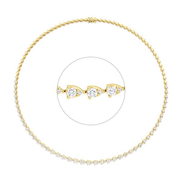 Collier aus 750 Gelbgold 90 Brillanten 3.76ct