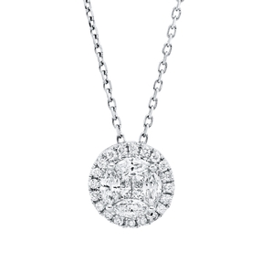 Collier aus 750 Gold Weißgold 28 Diamanten 0,26ct F-SI L:42cm