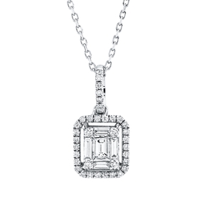 Collier aus 750 Gold Weißgold 41 Diamanten 0,31ct TW-SI L:42cm