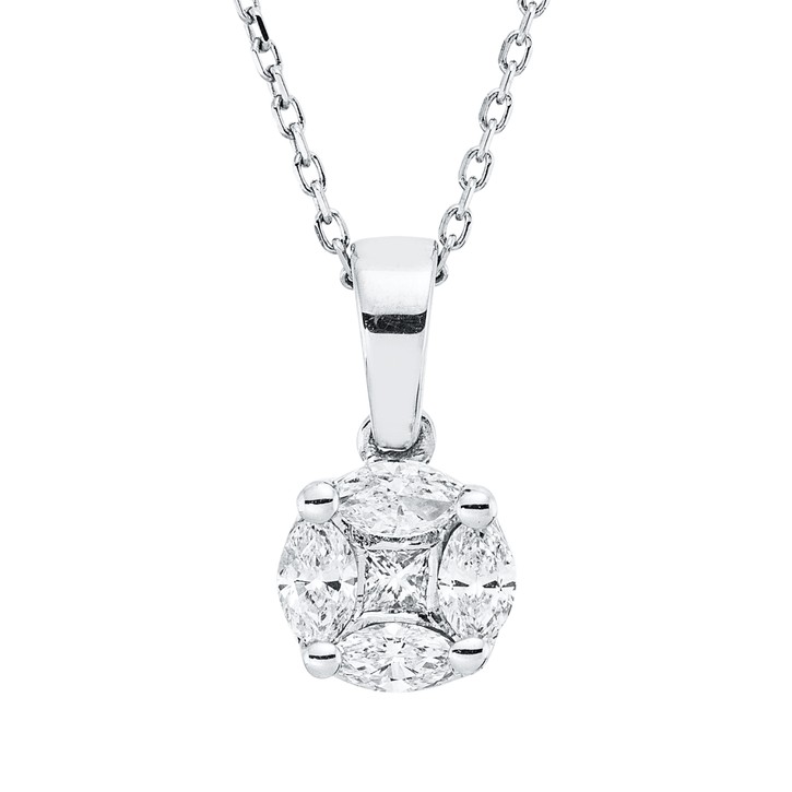 Collier aus 750 Weißgold 5 Diamanten 0.31ct