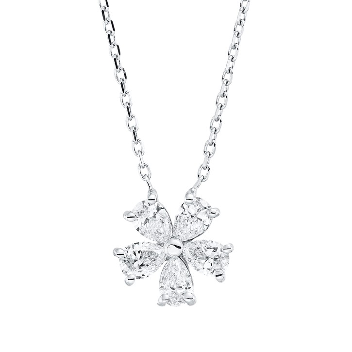 Collier aus 750 Weißgold 5 Diamanten 0.41ct