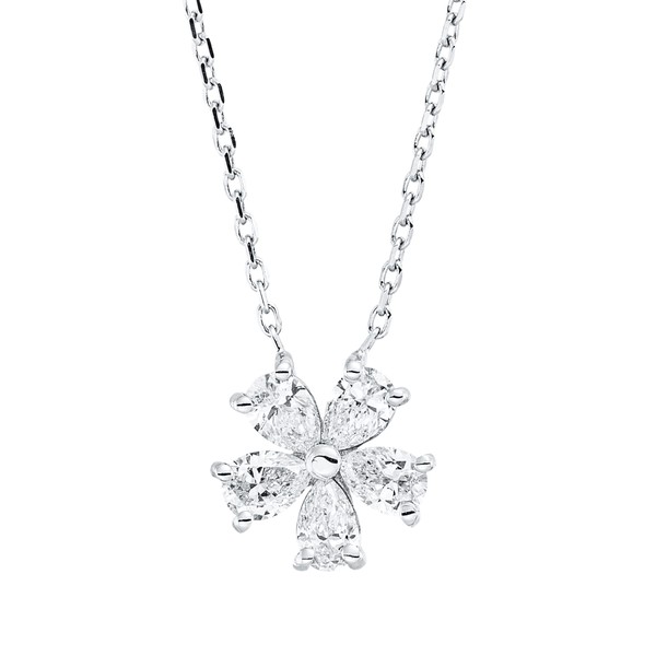 Collier aus 750 Weißgold 5 Diamanten 0.41ct
