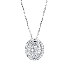 Collier aus 750 Gold Weißgold 53 Diamanten 0,26ct TW-SI L:42cm
