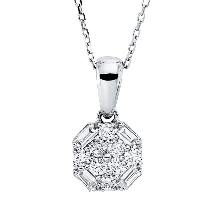 Collier aus 750 Weißgold 12 Brillanten 0.35ct