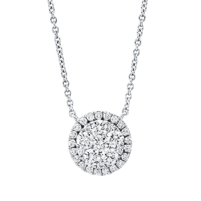 Collier aus 750 Gold Weißgold 32 Diamanten 0,8ct TW-SI L:45,7cm