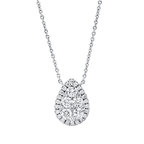Collier aus 750 Gold Weißgold 34 Diamanten 0,89ct TW-SI L:45,7cm