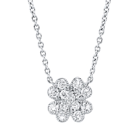 Collier aus 750 Gold Weißgold 17 Diamanten 0,33ct TW-SI L:45,7cm