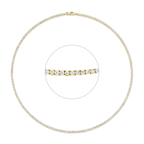 Collier aus 750 Gold Gelbgold 5,82 Brillanten 226ct TW-SI L:45,7cm 4er-Krappe