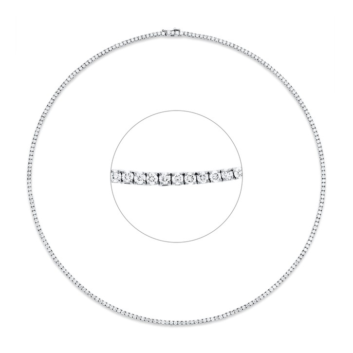 Collier aus 750 Weißgold 220 Brillanten 5.72ct