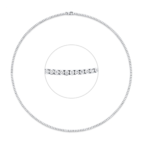 Collier aus 750 Gold Weißgold 220 Brillanten 5,72ct TW-SI L:45,7cm 4er-Krappe