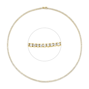 Collier aus 750 Gold Gelbgold 211 Brillanten 6,23ct TW-SI L:45,7cm 4er-Krappe